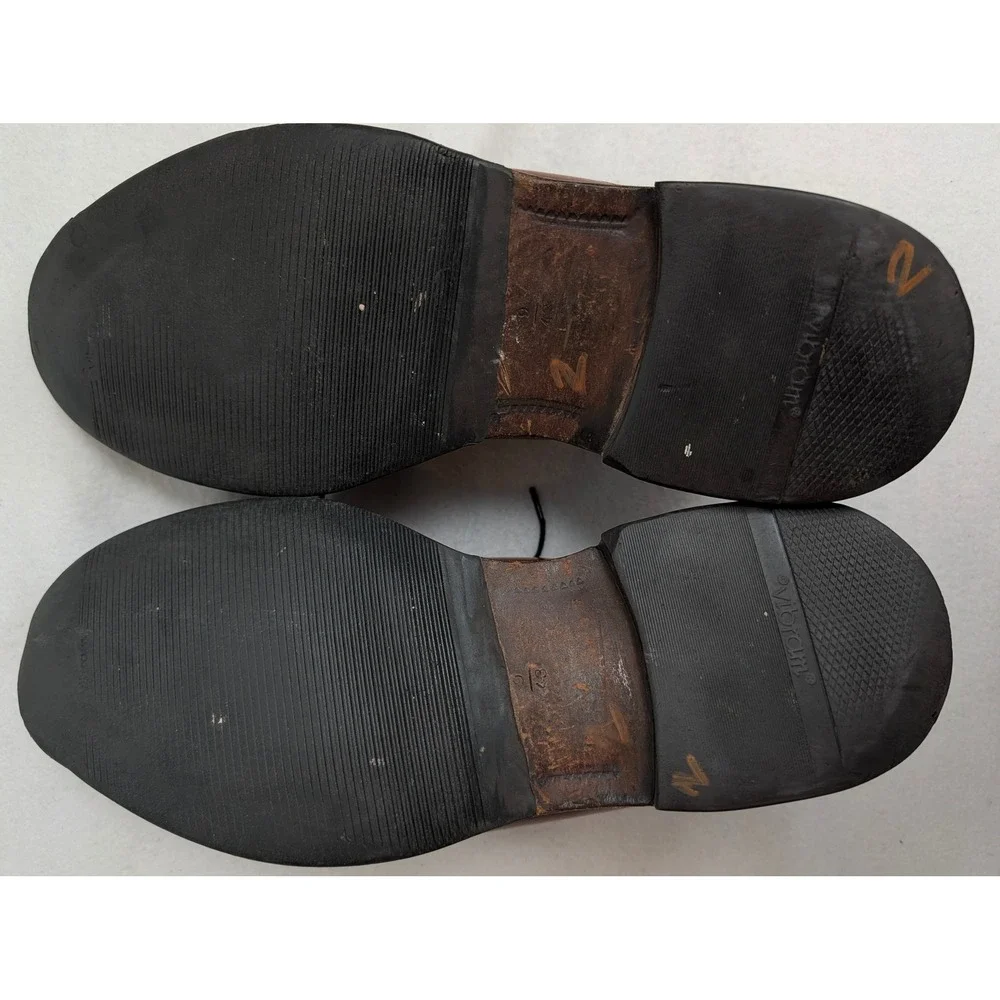 Unbranded Mens 9 EU 43 Cognac Leather Derby Shoes Vibram Soles